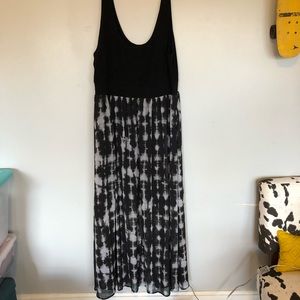 Tie Dye Chiffon Skirt Knit Top Maxi